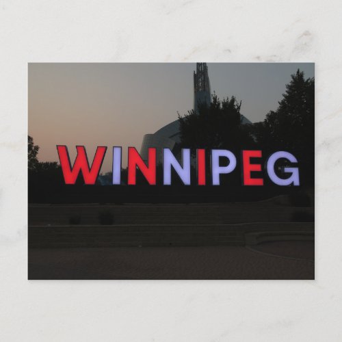 Winnipeg Canada Sign Postcard