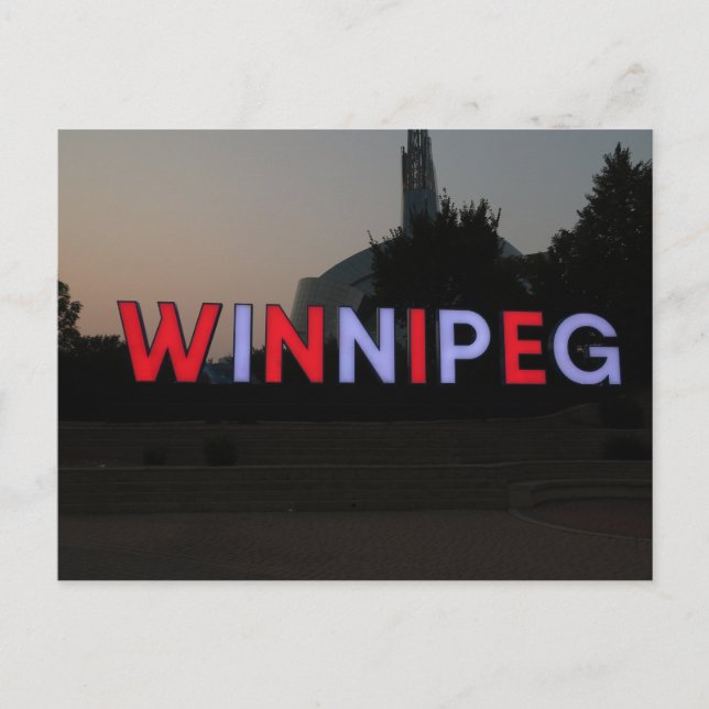 Winnipeg, Canada Sign Postcard (Front)