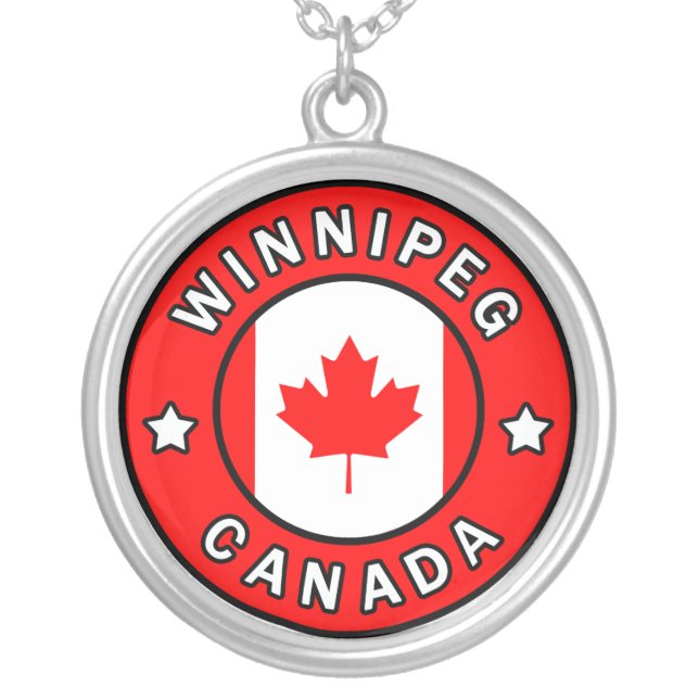 Winnipeg Canada Silver Plated Necklace (Front)