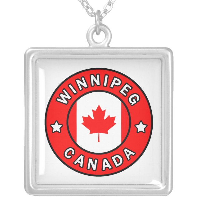 Winnipeg Canada Silver Plated Necklace (Front)
