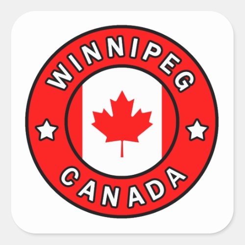 Winnipeg Canada Square Sticker