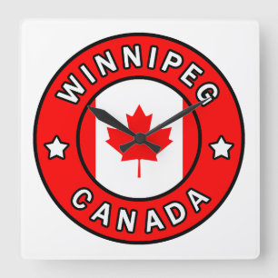 Winnipeg Canada Square Wall Clock