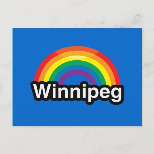 WINNIPEG LGBT PRIDE RAINBOW POSTCARD