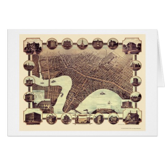 Winnipeg, MB, Canada Panoramic Map - 1884 Cards (Front Horizontal)