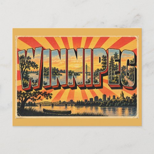 Winnipeg MB Rivers Confluence Forest Art Postcard