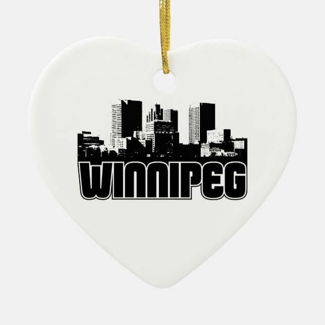 Winnipeg Skyline Ceramic Ornament (Front)
