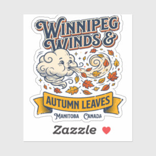 Winnipeg Winds And Autumn Leaves Manitoba Canada Sticker