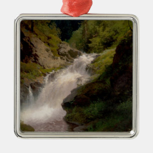 Winona Falls (US Landscape) (by Hermann Herzog) Metal Ornament