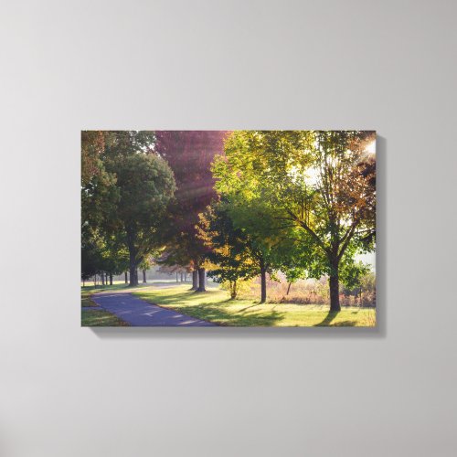 Winona Lake Path 18x12  15 Canvas Print