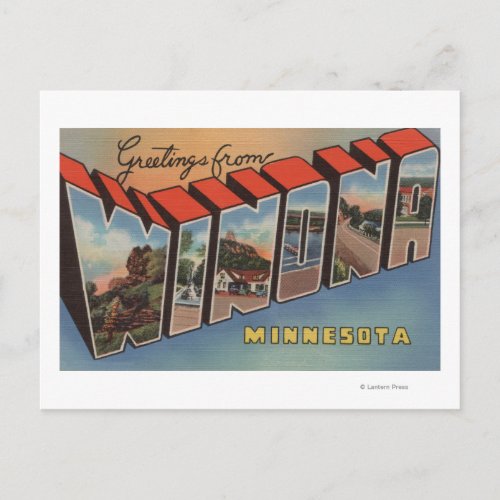 Winona Minnesota _ Large Letter Scenes Postcard