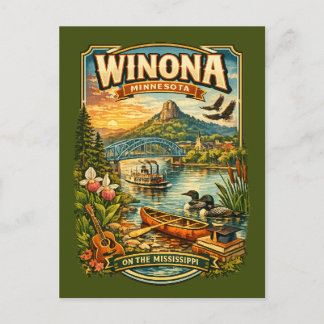 Winona, MN Minnesota Unique Personalized Postcard