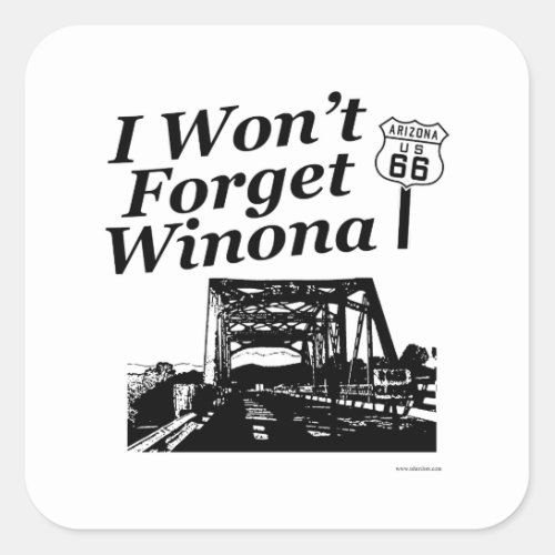 Winona on 66 square sticker