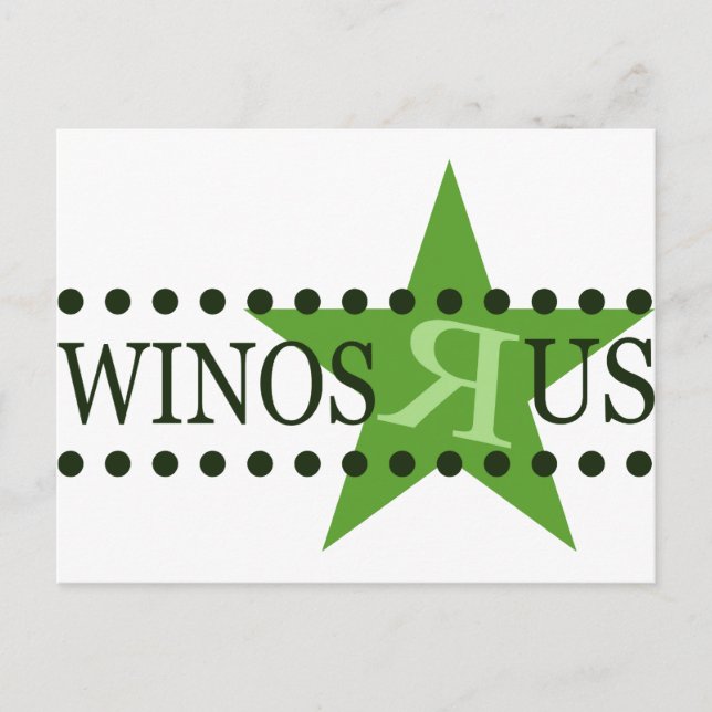 Winos R Us (Green) Postcard (Front)