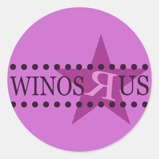 Winos R Us (Purple) Classic Round Sticker (Front)
