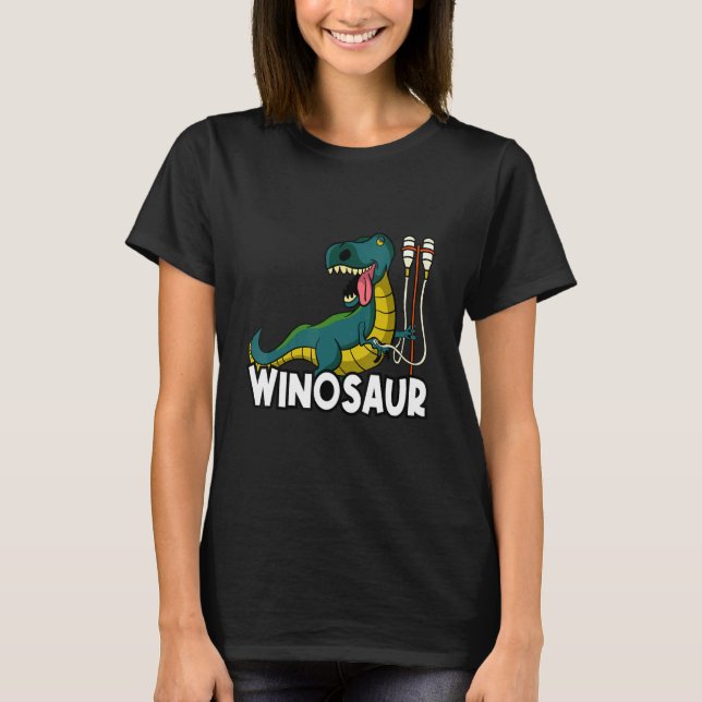 Winosaur Dinosaur Alcohol Beer Booze Festival T-Shirt (Front)