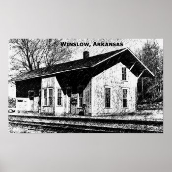 Winslow  Ar Train Depot Poster by slowtownemarketplace at Zazzle