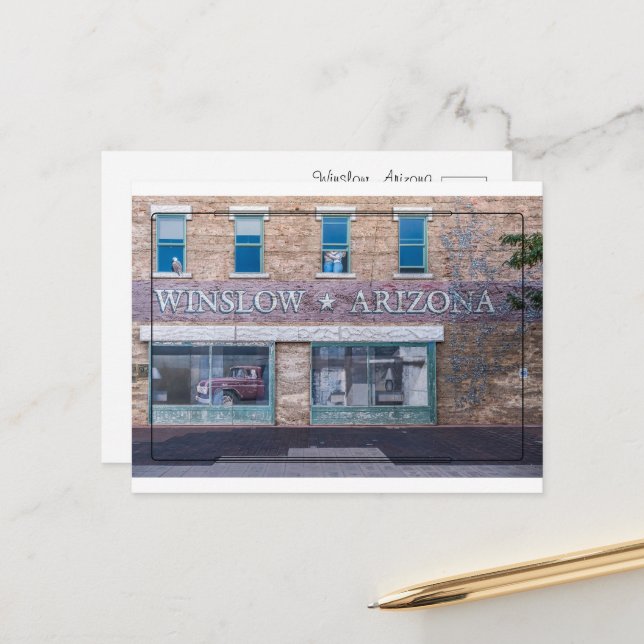 Winslow, Arizona: A Scenic Snapshot of Route 66 Postcard (Front/Back In Situ)