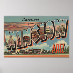 Winslow, Arizona - Large Letter Scenes Poster