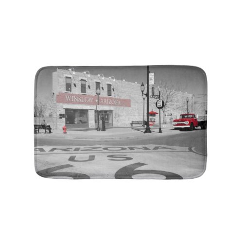 Winslow Arizona Red Splash Photograph Bathroom Mat