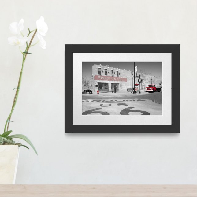 Winslow Arizona Red Splash Photograph Framed Art (Entryway)