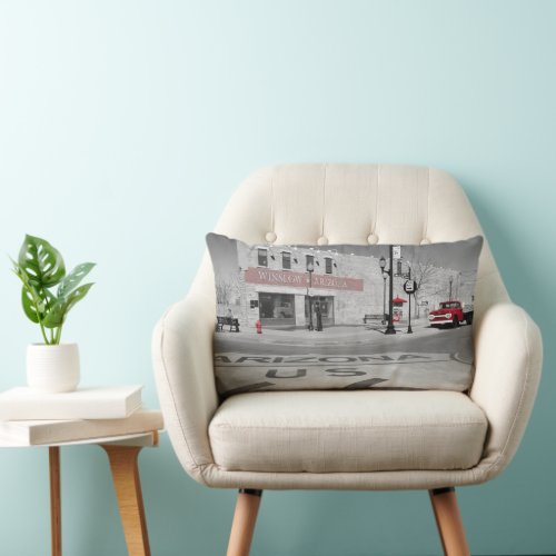 Winslow Arizona Red Splash Photograph Lumbar Pillow