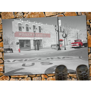Winslow Arizona Route 66 Red Splash Photo Doormat