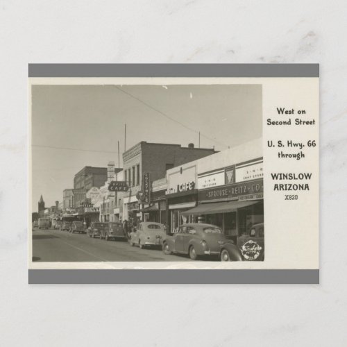 Winslow Arizona US Route 66  Vintage Photo Postcard