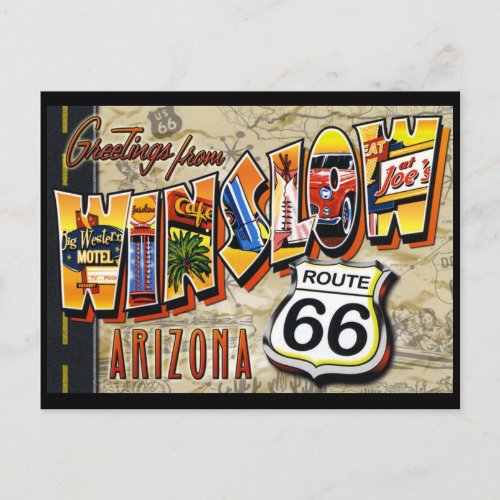 Winslow Arizona vintage postcard