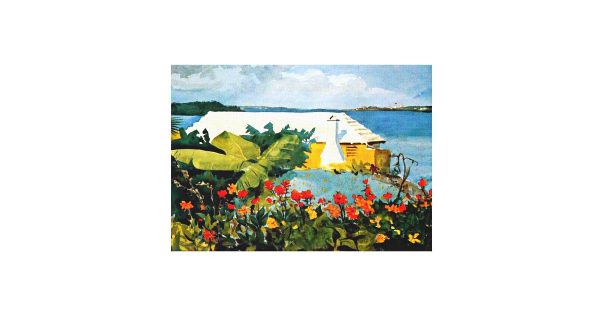 Tableau Décoratif - Œuvre 'Flower Garden And Bungalow, Bermudes' De Winslow Homer