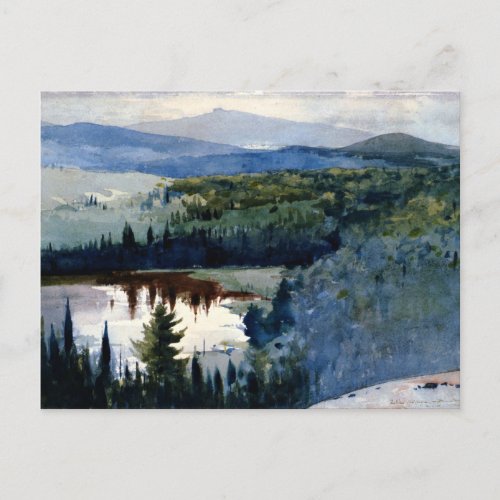 Winslow Homer art Indian Village Adirondacks Postcard