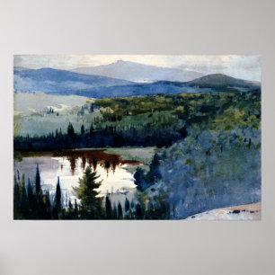 Winslow Homer art, Indian Village, Adirondacks Poster