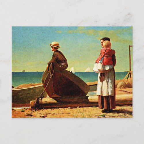 Winslow Homer artwork Dads Coming Postcard