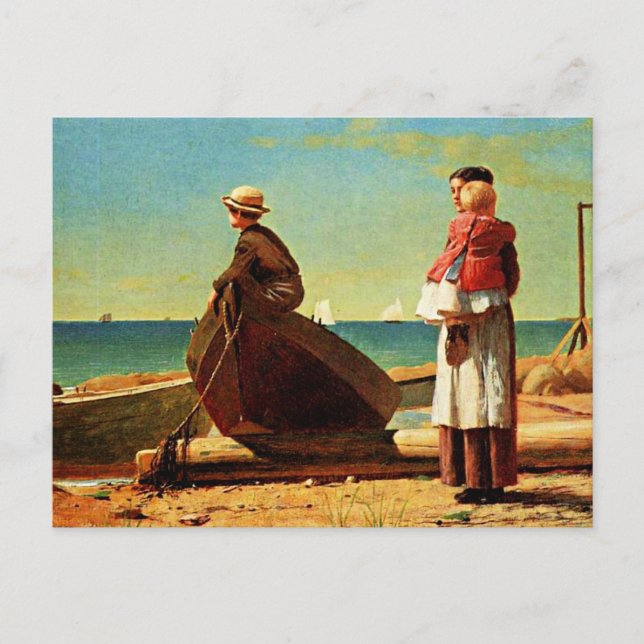 Winslow Homer artwork, Dad's Coming, Postcard (Front)