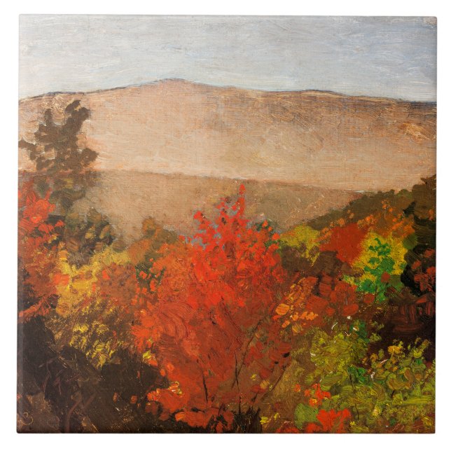Winslow Homer, Autumn Treetops, Ceramic Tile (Front)