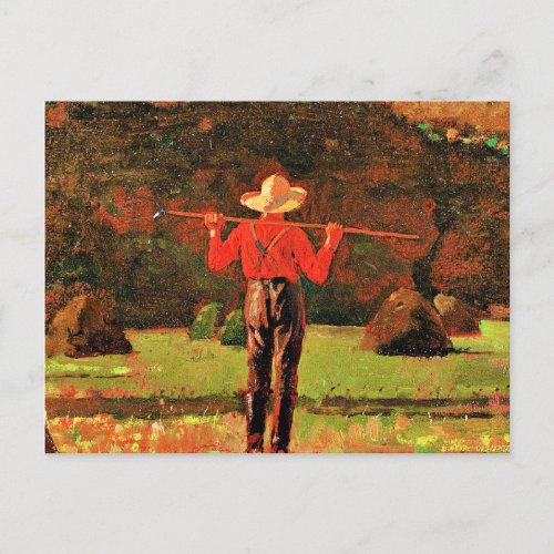 Winslow Homer _ Farmer with a Pitchfork Postcard