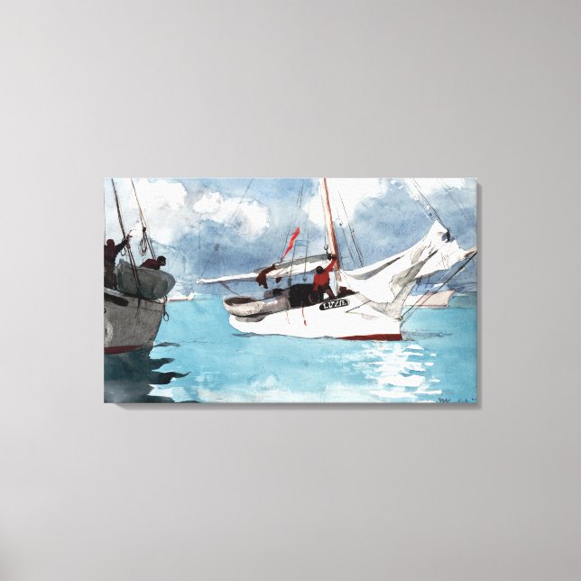 Winslow Homer Fishing Boats, Key West Canvas Print (Front)