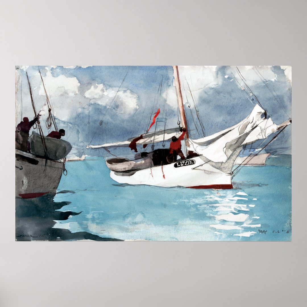 Winslow Homer Fishing Boats, Key West Poster | Zazzle