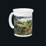 Winslow Homer Flower Garden and Bungalow Bermuda   Beverage Pitcher<br><div class="desc">Incorporated in the design on this product is a beautiful reproduction of "Flower Garden and Bungalow, Bermuda" a watercolor and graphite on wove paper painting created in 1899 by Winslow Homer (1836 - 1910). Current location of original work: Metropolitan Museum of Art, Manhattan, New York City, United States of America....</div>