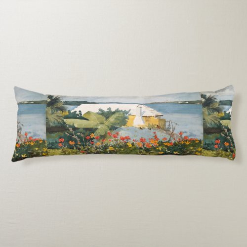 Winslow Homer Flower Garden and Bungalow Bermuda Body Pillow