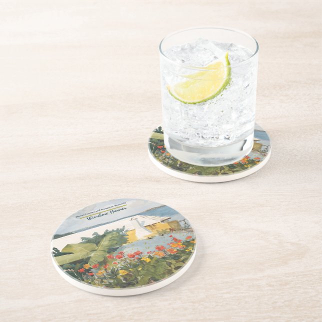 Winslow Homer Flower Garden and Bungalow Bermuda   Coaster (Side)