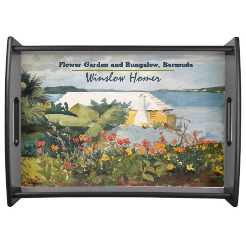 Winslow Homer Flower Garden and Bungalow Bermuda   Serving Tray