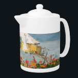 Winslow Homer Flower Garden and Bungalow Bermuda   Teapot<br><div class="desc">Incorporated in the design on this product is a beautiful reproduction of "Flower Garden and Bungalow, Bermuda" a watercolor and graphite on wove paper painting created in 1899 by Winslow Homer (1836 - 1910). Current location of original work: Metropolitan Museum of Art, Manhattan, New York City, United States of America....</div>
