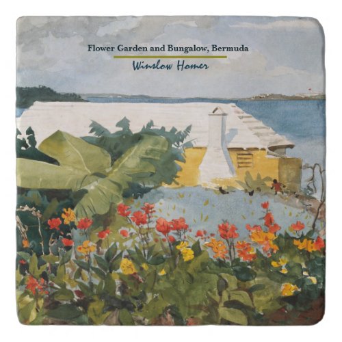 Winslow Homer Flower Garden and Bungalow Bermuda   Trivet