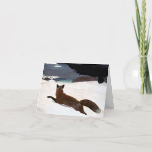 WINSLOW HOMER: FOX HUNT, 1893 HOLIDAY CARD