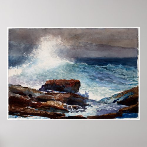 Winslow Homer Incoming Tide Scarboro Maine Poster