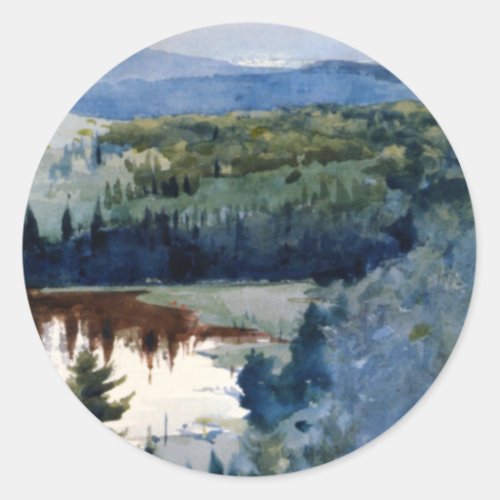Winslow Homer _ Indian Village Adirondacks Classic Round Sticker