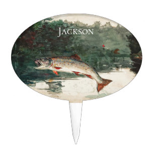 Winslow Homer Leaping Trout Cake Topper