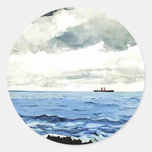 Winslow Homer painting Bermuda Classic Round Sticker