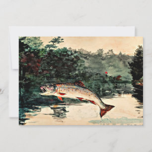 Winslow Homer painting, Leaping Trout, Holiday Card