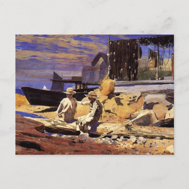 Winslow Homer painting, Waiting for the Boats Postcard (Front)